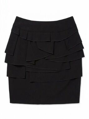 Insight Black Layered Ruffle Mini Skirt Women Size 10